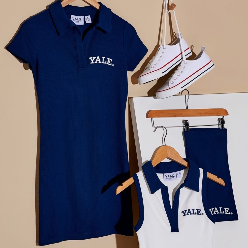 Yale University Knit Navy Polo Dress Mini Dress (Dress Only)